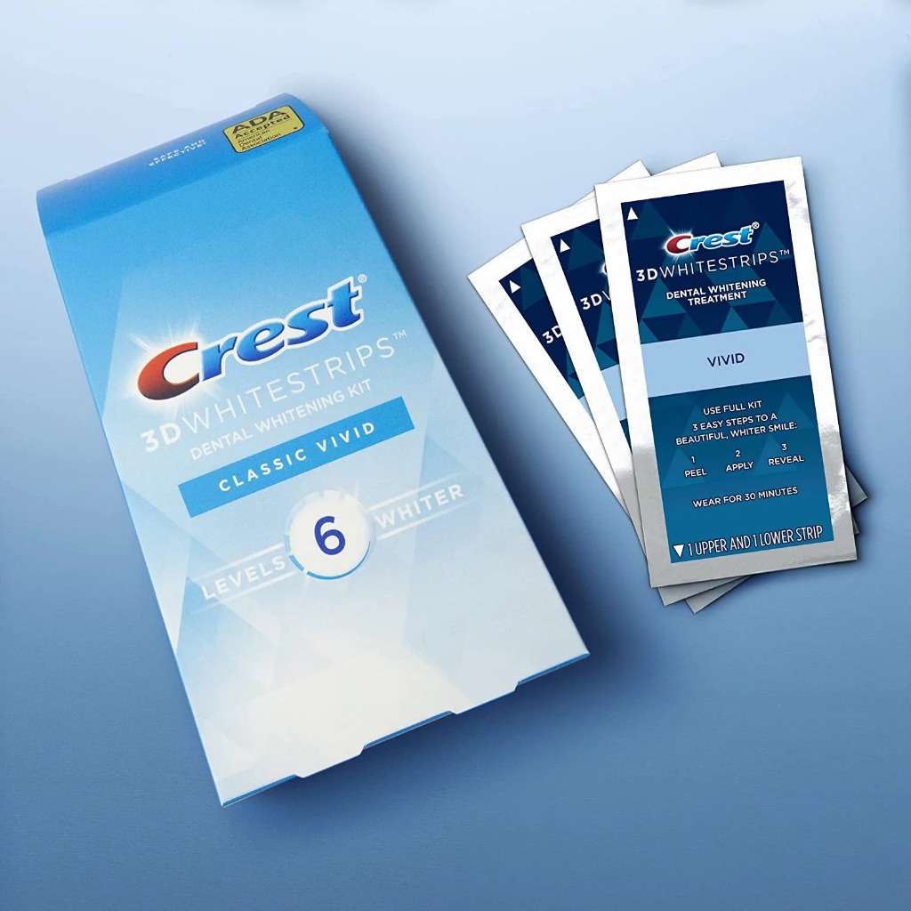 Miếng dán trắng răng Crest 3D White của Mỹ theo cấp độ levels – 1 Gói tẩy trắng răng