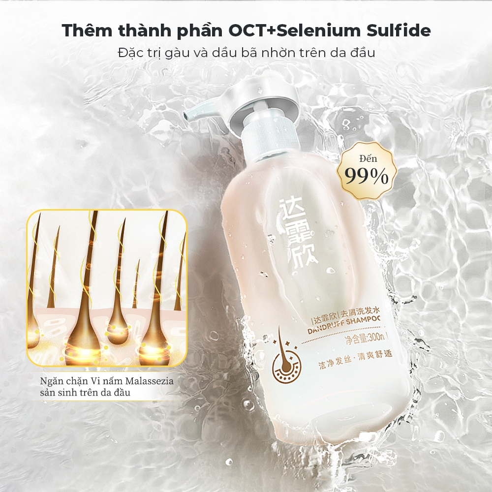 Dafeixin Dầu Gội Trị Gàu Anti-Dandruff Shampoo 300ml – Chuyên biệt cho gàu, nấm ngứa da đầu