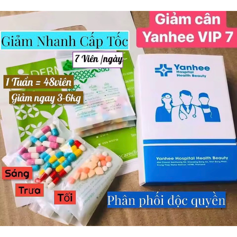 Giảm Cân Vip 7 Yanhee Giảm Ngay 3-5 kg / tuần Không Tác Dụng phụ