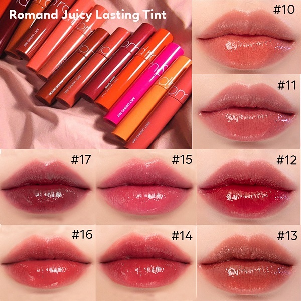 Son tint Romand Juicy Lasting Tint màu 23 Nucadamia Màu Đỏ Nâu Nude