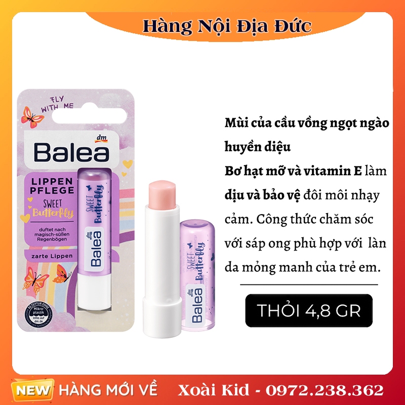 [auth] Son dưỡng môi Balea giúp môi căng bóng, mềm mịn                                         nội địa Đức,Đủ Bill [Hot]
