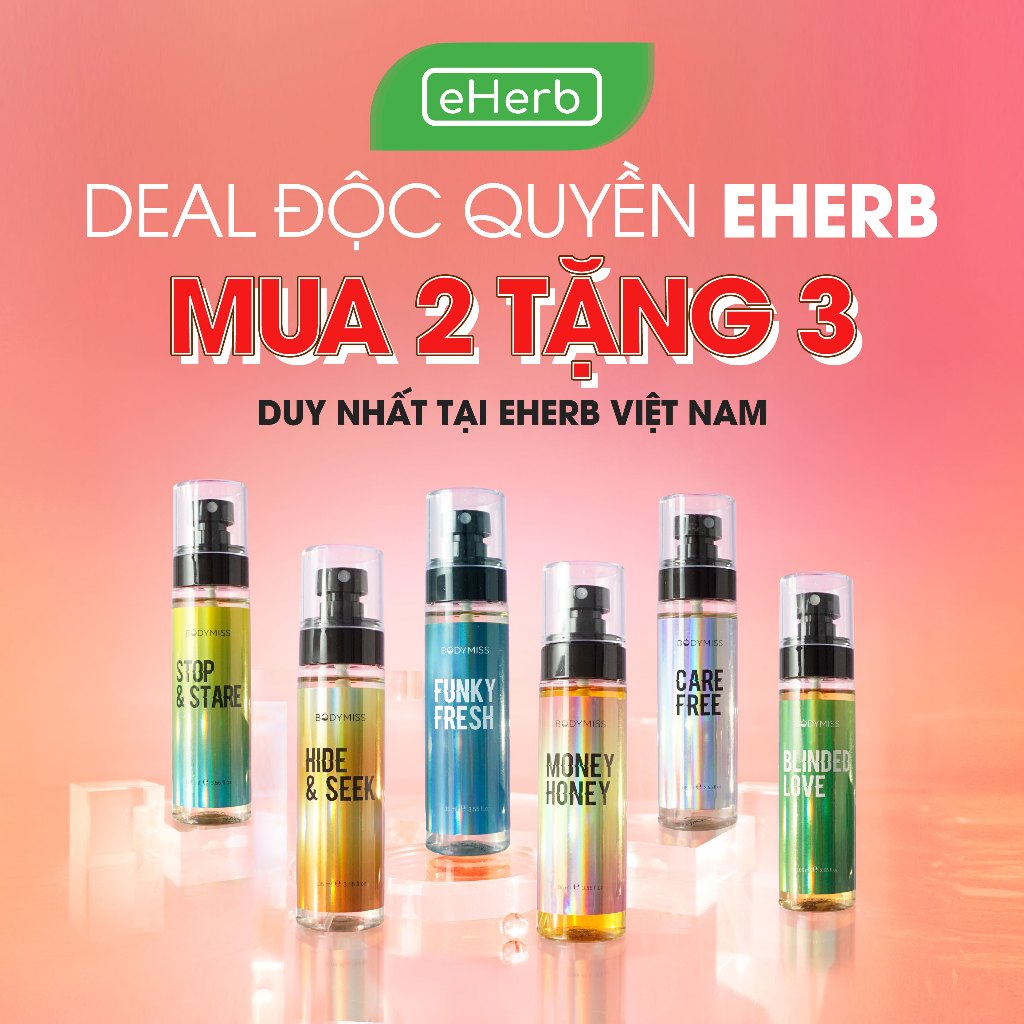 [ĐỘC QUYỀN – MUA 2 TẶNG 3] Nước Hoa Bodymist Unisex Nam Nữ Hẹn Hò, Đi Học, Đi Chơi Lưu Hương 6H BODYMISS 105ml (Chai)