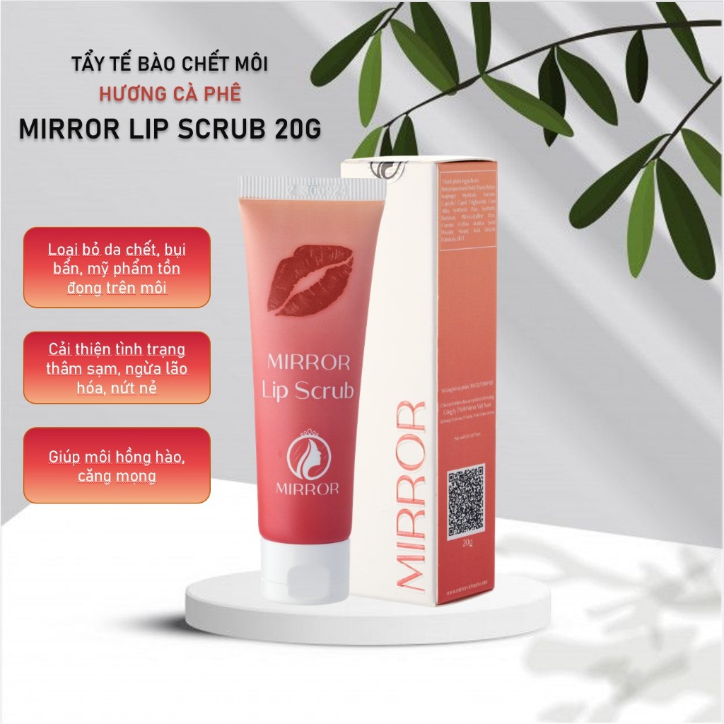 Tẩy tế bào chết cho môi MIRROR Lip Scrub 20g Hương cà phê – Tẩy da chết môi, Giúp Môi Hồng Tự Nhiên, Mềm Mại, Mịn Màng