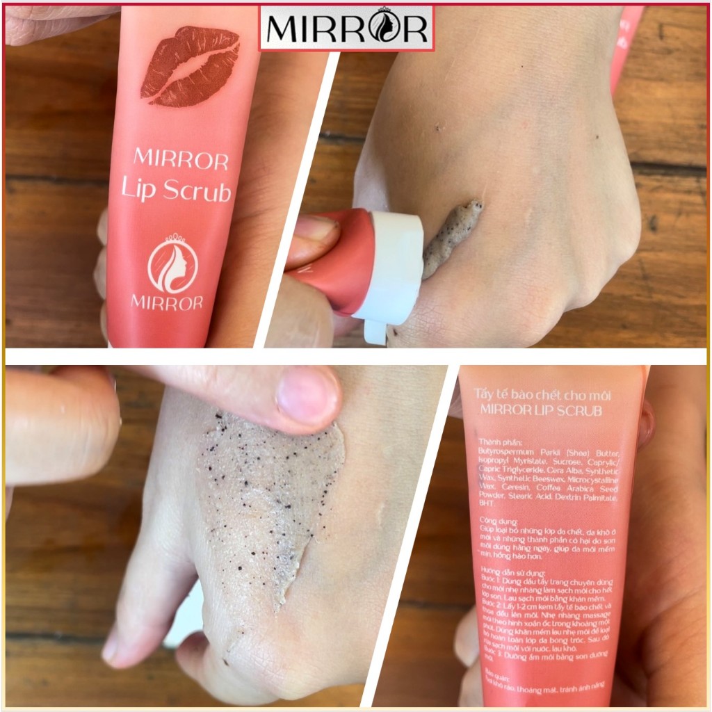 Tẩy tế bào chết cho môi MIRROR Lip Scrub 20g Hương cà phê – Tẩy da chết môi, Giúp Môi Hồng Tự Nhiên, Mềm Mại, Mịn Màng