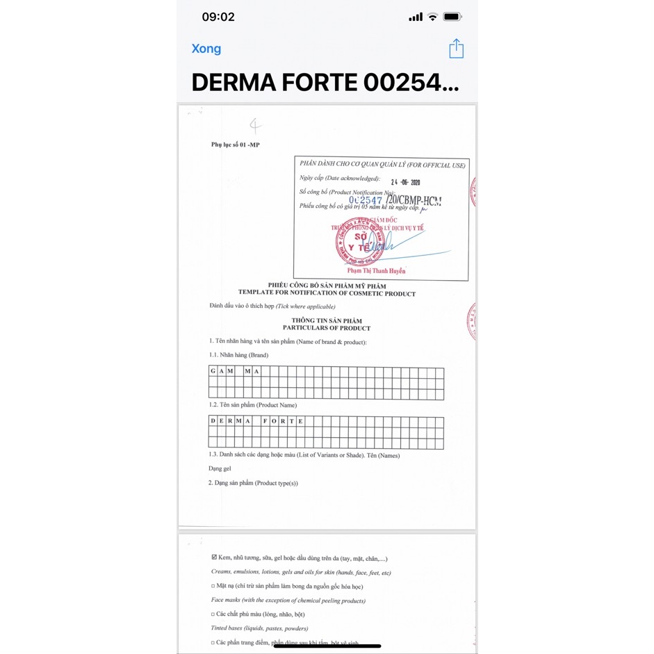 Derma Forte Giảm Thâm Mụn, Dưỡng trắng mịn da – Bản Thường