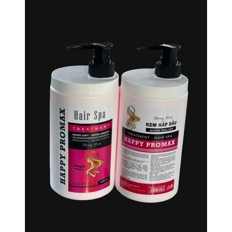 HẤP DẦU, XẢ TÓC  HAPYYPROMAX 1000ML HƯƠNG PHẤN , HƯƠNG TRÁI CÂY , HƯƠNG TINH DẦU BẠC HÀ ,HƯƠNG NƯỚC HOA