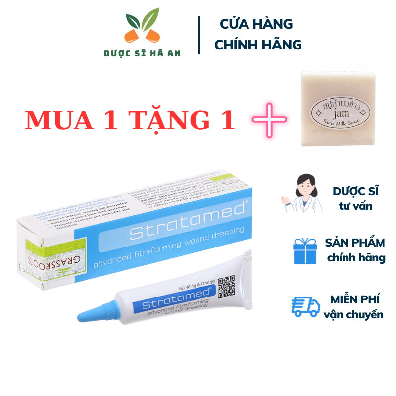 Stratamed Kem sẹo hỗ trợ làm lành vết thương hở và giúp mờ sẹo thâm, sẹo lồi, sẹo lõm,Stratamed chính hãng  5g/10g