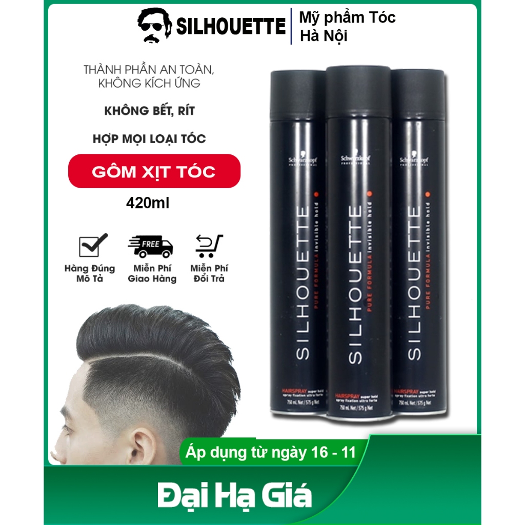 Gôm Xịt Tóc SILHOUTTE, Keo Xịt Tóc Nam, Hương Nước Hoa Nam Tính, Giữ Nếp suốt 24h, Dễ Tạo Kiểu, Không Gầu, Không Ngứa !