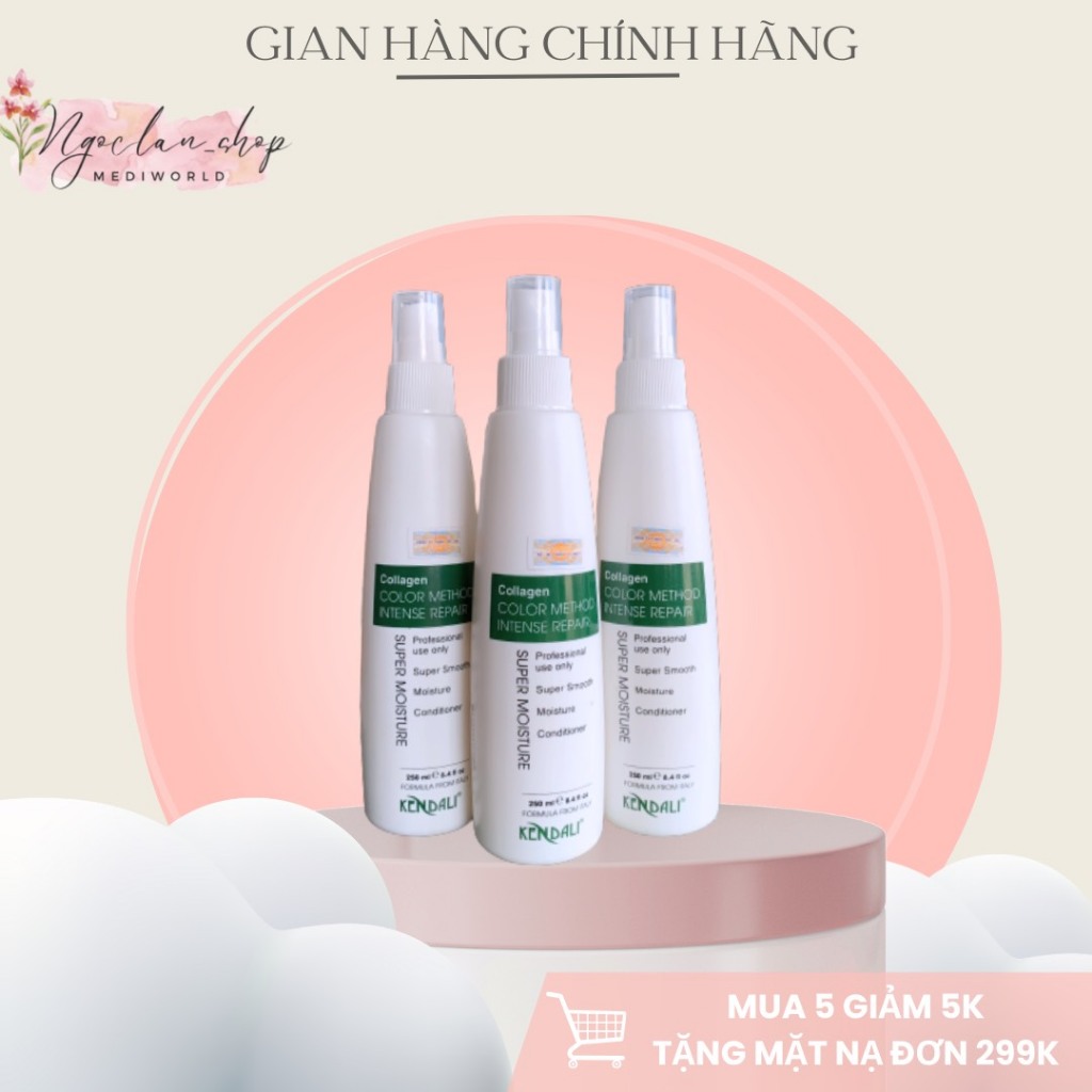 (Sỉ Phụ Liệu) Xịt Dưỡng Tóc Collagen Kendali chai trắng – Chính Hãng
