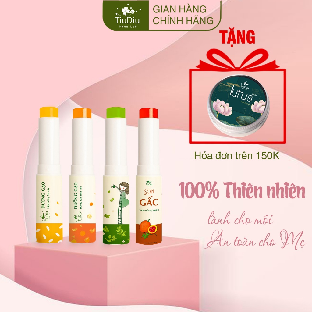 Son Dưỡng Môi Tự Nhiên Không Hóa Chất An Toàn Cho Mẹ Bầu Và Trẻ Nhỏ Giảm Thâm Dưỡng Mềm Môi Tiudiu