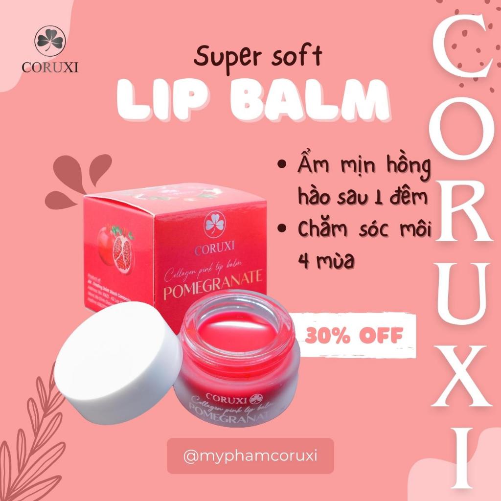 Son Dưỡng Hồng Môi Collagen Lựu Đỏ, Mặt Nạ Ủ Hồng Môi Coruxi, Ngừa Thâm Khô Nứt Nẻ Môi, Lên Màu Tươi Sau Phun Xăm