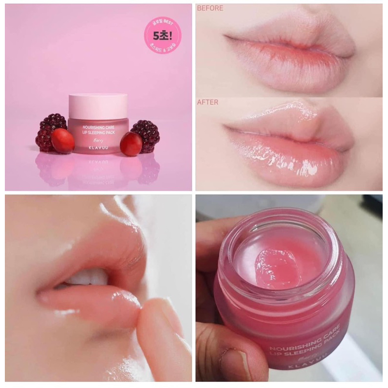 MẶT NẠ NGỦ MÔI KLAVUU – Ủ dưỡng hồng môi – giảm thâm – thải độc chì Klavuu