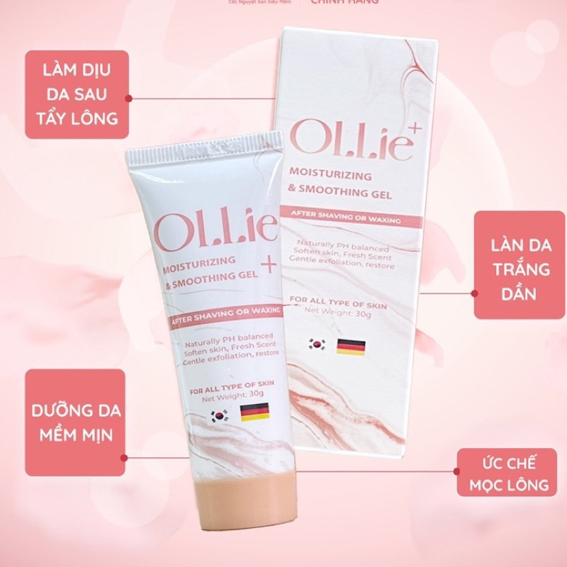 Kem Tẩy Lông OLLIE, Combo 1 tẩy+ 1 dưỡng giúp tẩy lông vùng kín, nách, tay, chân, triệt lông an toàn không đau rát