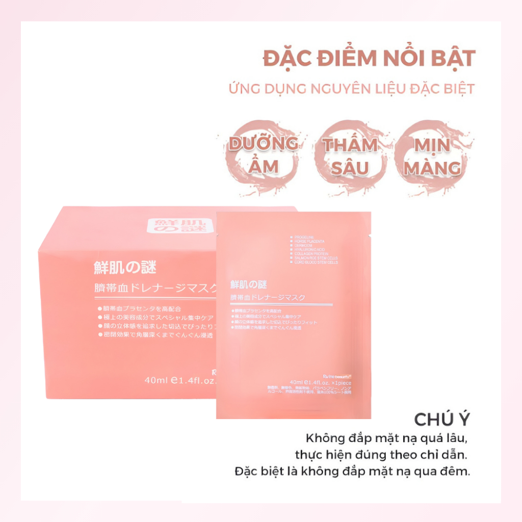 Combo 100 Mặt Nạ Nhau Thai Cừu, 2 Hộp Set 50 Miếng Mask Giấy Dưỡng Trắng Da Mặt Cấp Ẩm Tái Tạo Collagen Phục Hồi 40ml