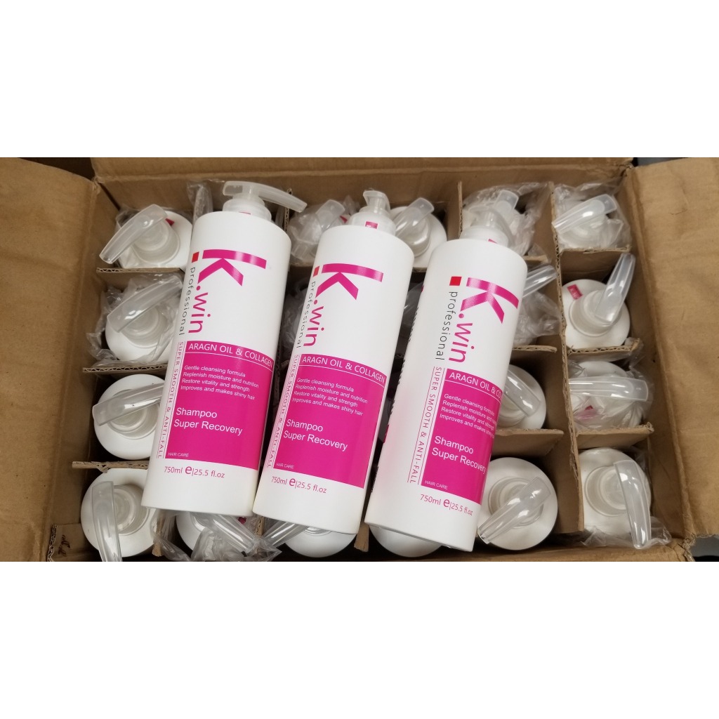 Dầu gội xả cặp dưỡng tóc mượt ngăn ngừa chống rụng tóc K.win pink super smoothing and anti-fall 750ml chống gầu ngứa dầu
