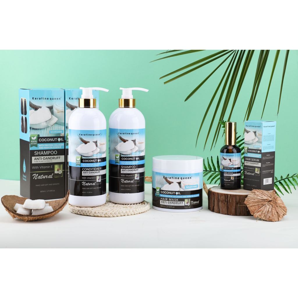 Dầu Gội DỪA 800ml Chống Gàu Hiệu Quả Với Vitamin E, Tinh Chất Keratin và Protein Collagen | Keratine Queen