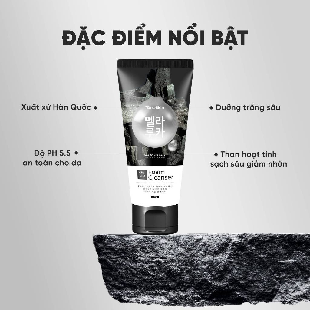Sữa Rửa Mặt Cho Nam Skin&Dr Than Hoạt Tính – Trắng da kiềm dầu