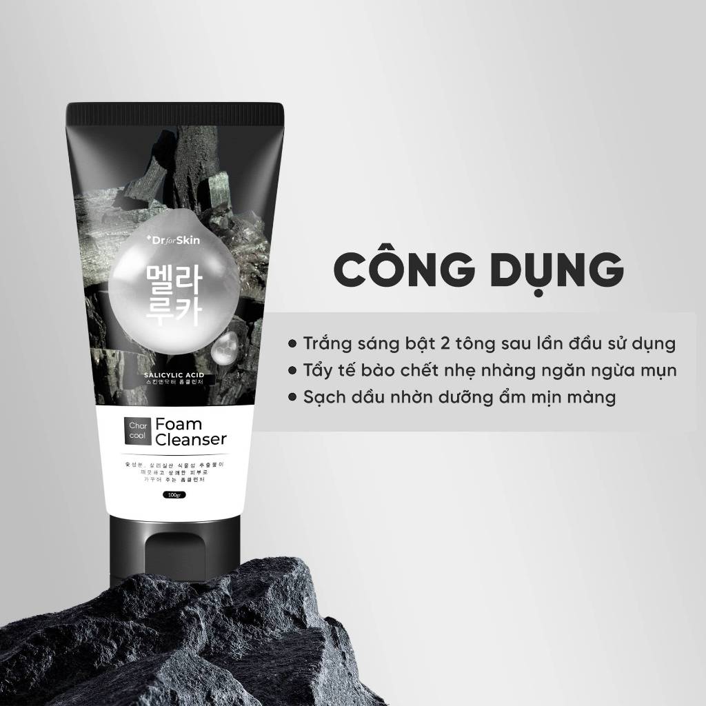 Sữa Rửa Mặt Cho Nam Skin&Dr Than Hoạt Tính – Trắng da kiềm dầu