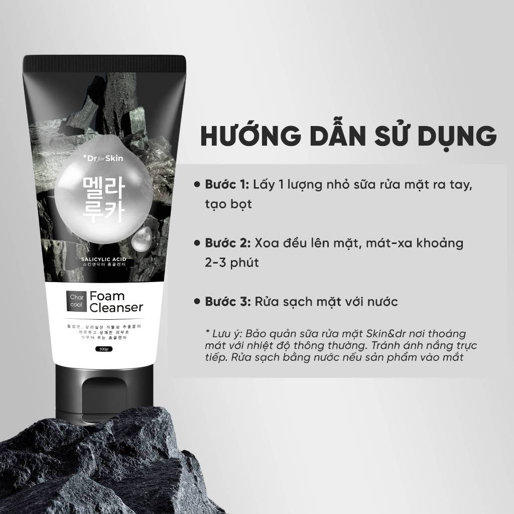 Sữa Rửa Mặt Cho Nam Skin&Dr Than Hoạt Tính – Trắng da kiềm dầu