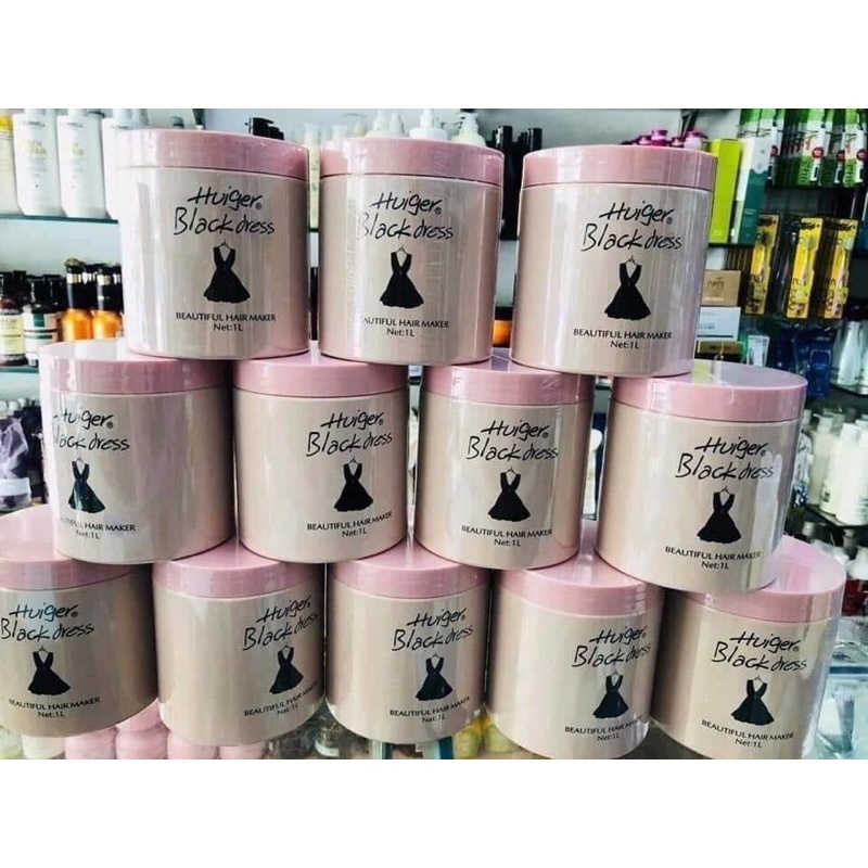 Kem ủ tóc Huiger black dress 1000ML Huige BỘT NGỌC CHAI ,VÁY ĐEN siêu mềm mượt