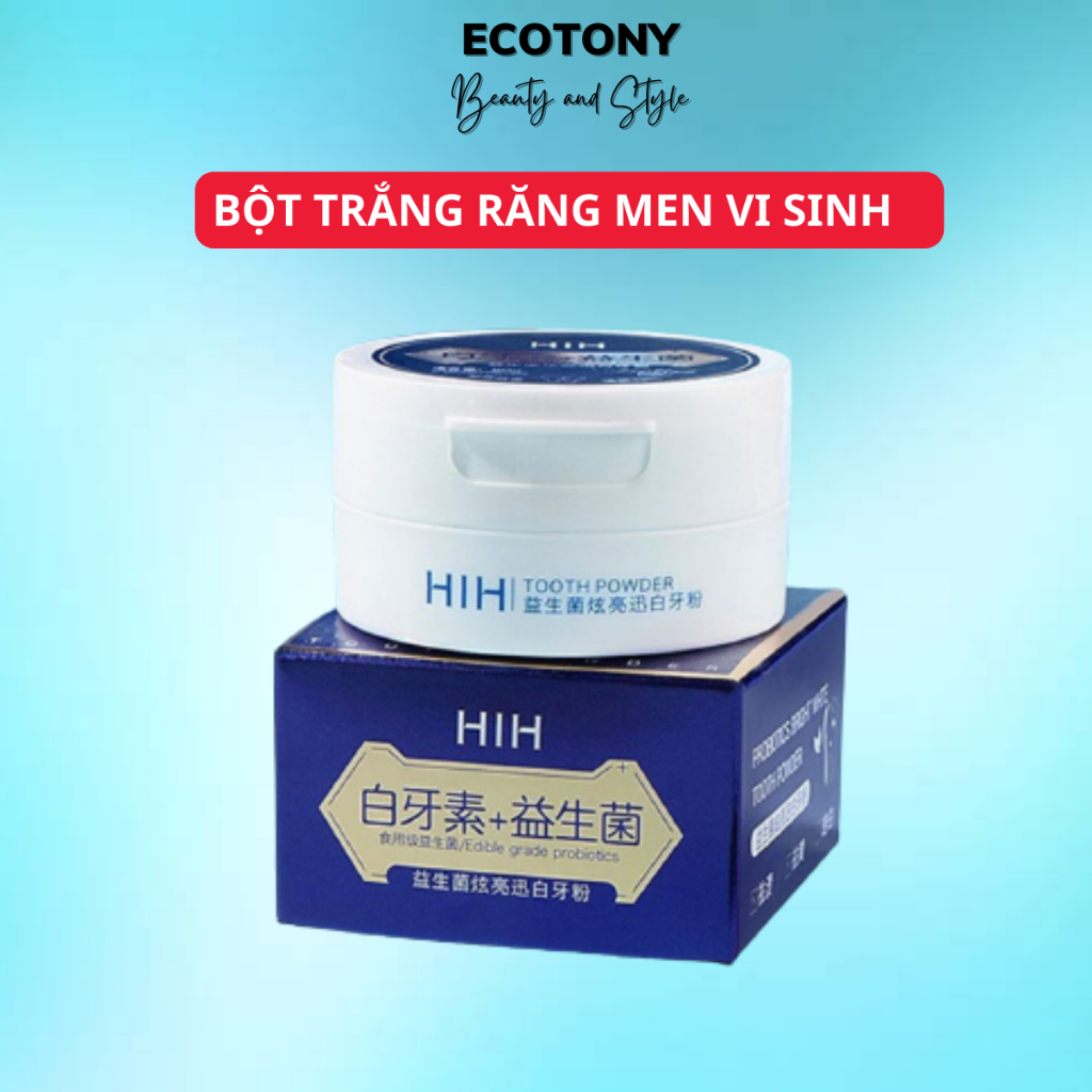 Bột Trắng Răng Men Vi Sinh HIH Brightening Khử Mùi Hôi Miệng Hỗ Trợ Trắng Răng 50g