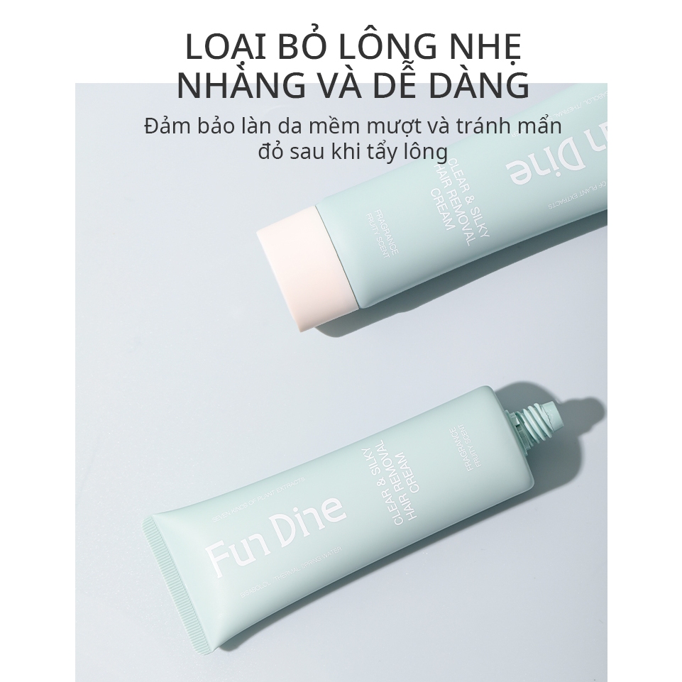 Kem tẩy lông chính hãng cho da nhạy cảm, an toàn không đau rát, lành tính, dễ chịu, sạch lông nhanh chóng Fun Dine