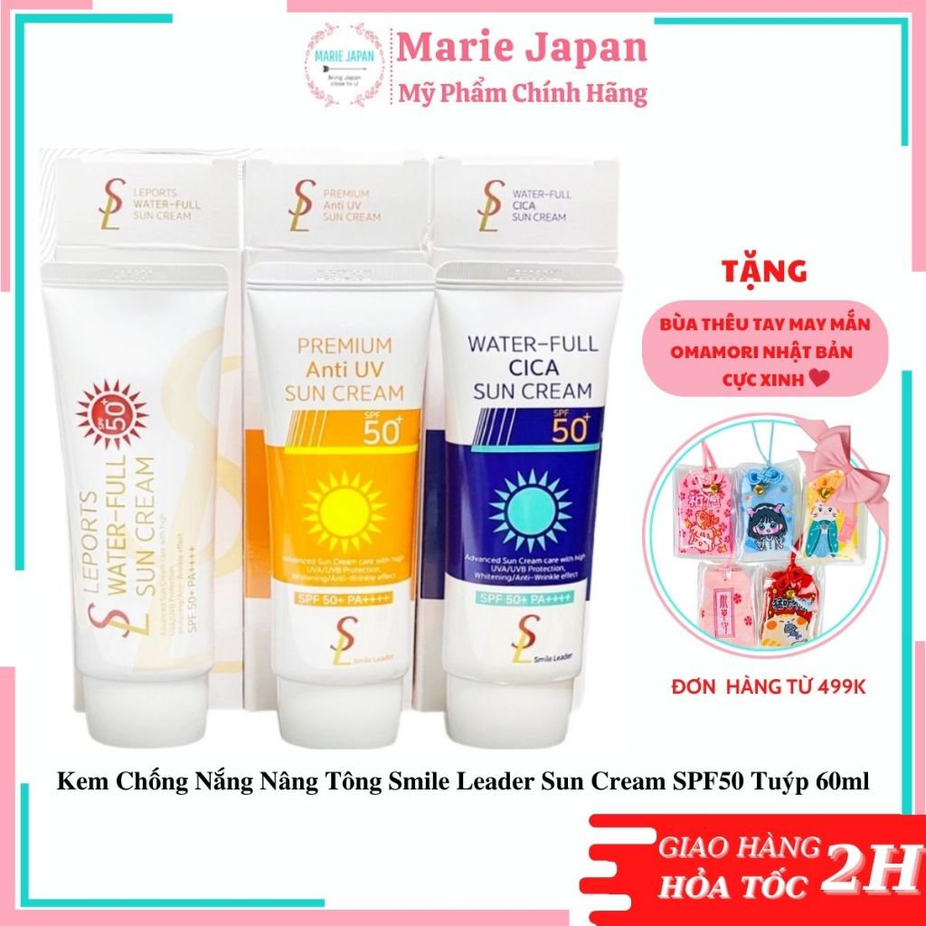 Kem Chống Nắng Nâng Tông Smile Leader Sun Cream SPF50 Tuýp 60ml
