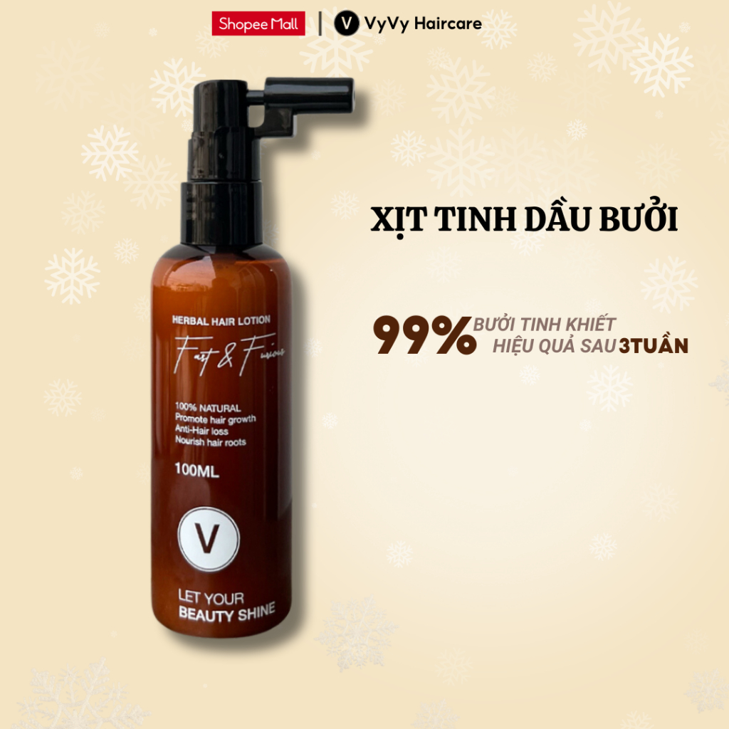 Xịt bưởi Nano kích mọc tóc nhanh dài làm dày và giảm rụng tóc Vyvyhaircare V 115ml