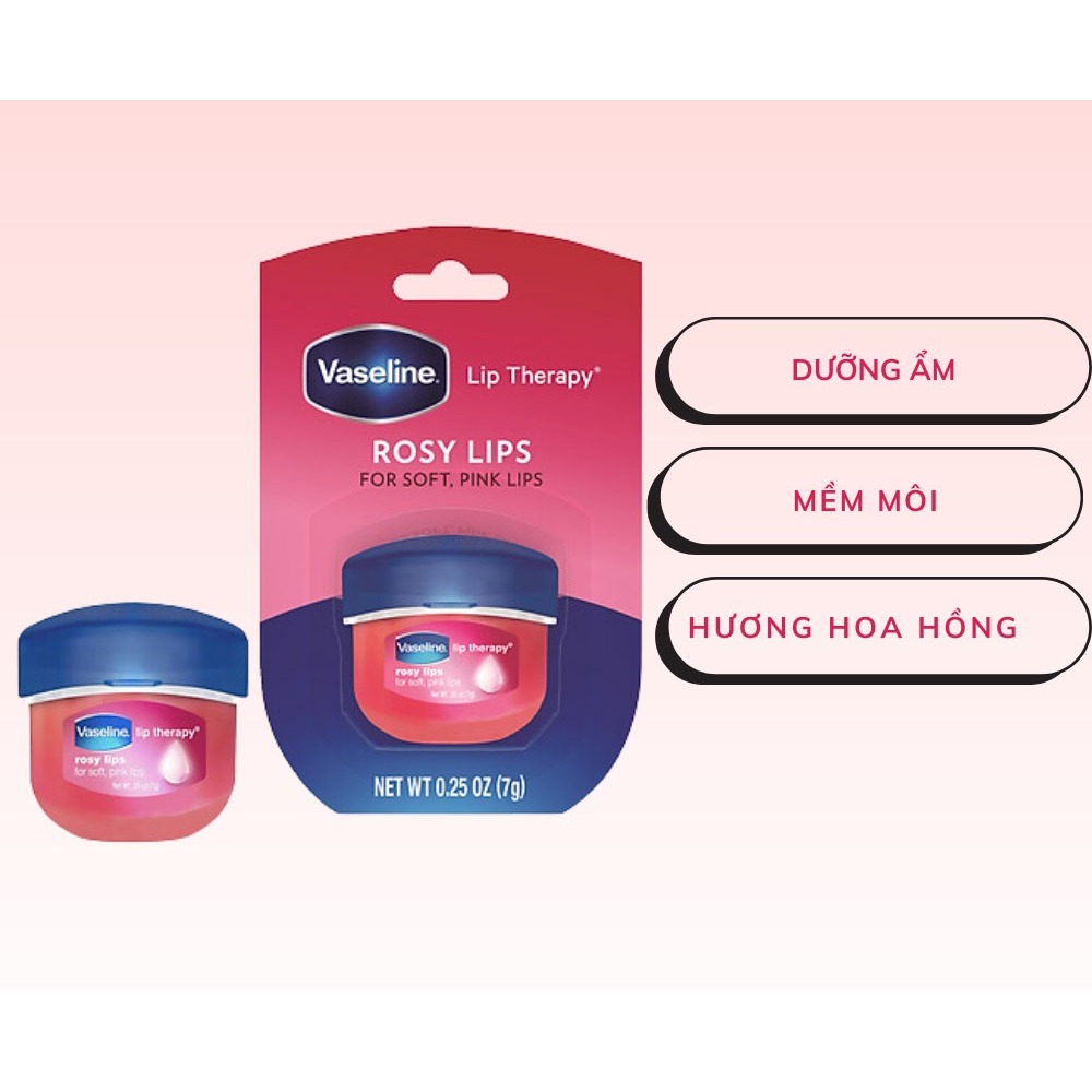 Sáp Dưỡng Môi Cao Cấp Vaseline Lip Therapy Rosy Lip 7g Giữ Ẩm và Làm Hồng Môi