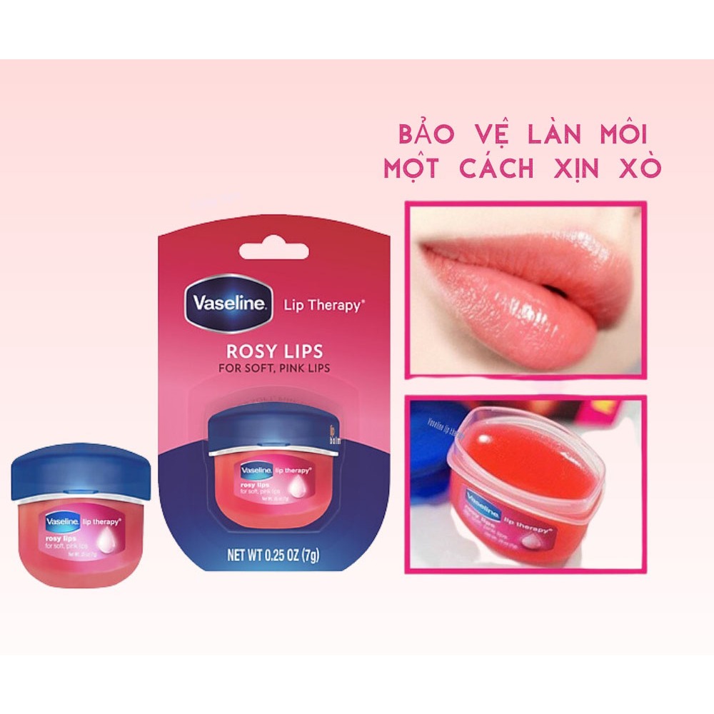 Sáp Dưỡng Môi Cao Cấp Vaseline Lip Therapy Rosy Lip 7g Giữ Ẩm và Làm Hồng Môi