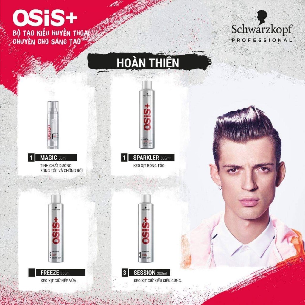 Gôm xịt giữ nếp cứng OSIS+ SESSION 3 Schwarzkopf 300ML [chính hãng]