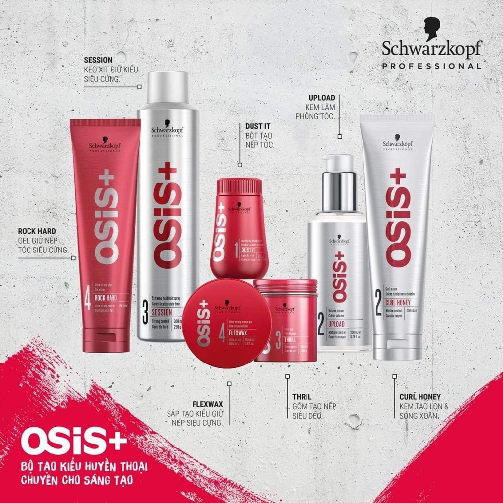 Gôm xịt giữ nếp cứng OSIS+ SESSION 3 Schwarzkopf 300ML [chính hãng]