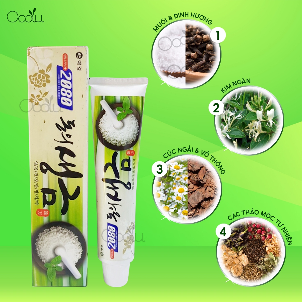 Kem đánh răng 2080 Hàn Quốc Cheong Eun Cha tinh chất thảo dược tổng hợp/ Dongyi Shenggum Tinh chất muối