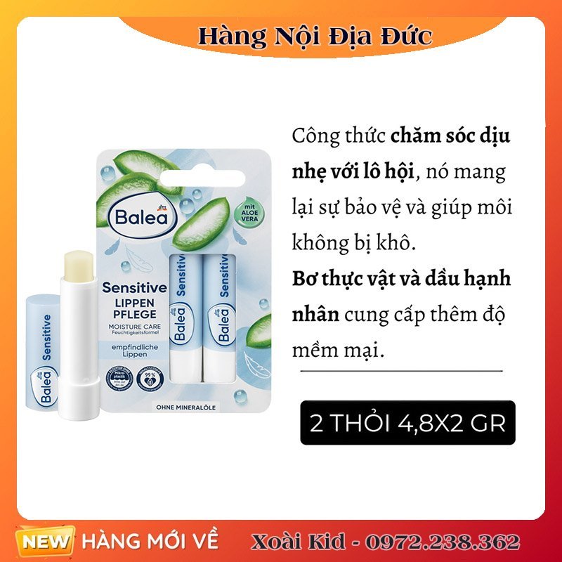 [auth] Son dưỡng môi Balea giúp môi căng bóng, mềm mịn                                         nội địa Đức,Đủ Bill [Hot]