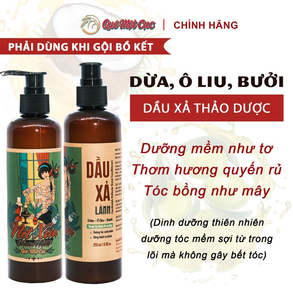 Dầu gội bồ kết cô đặc, sạch gàu, chống rụng, mọc tóc, thảo dược, thiên nhiên Spa Quê Một Cục 500ml
