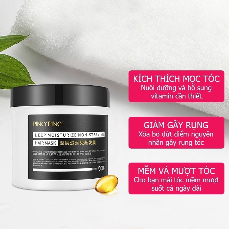 KEM Ủ TÓC PINKY – PHỤC HỒI TÓC HƯ TỔN ÓNG Ả SIÊU MƯỢT GIẢM GÃY RỤNG