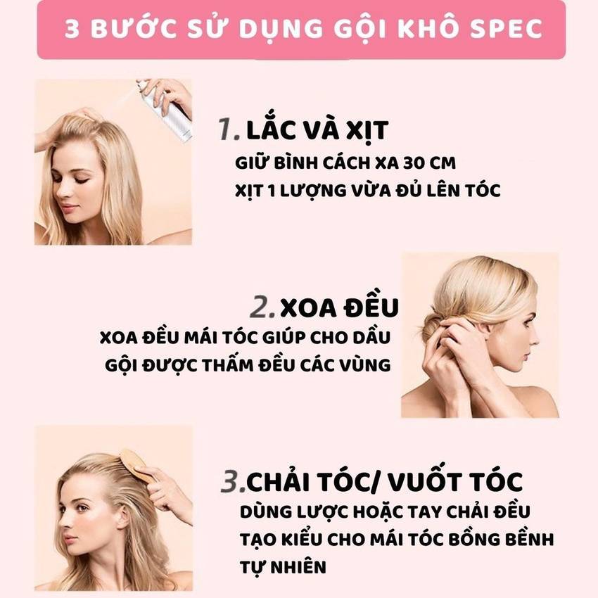 Dầu gội khô dạng xịt an toàn không cần nước dùng cho nam, nữ không bết tóc NAVI