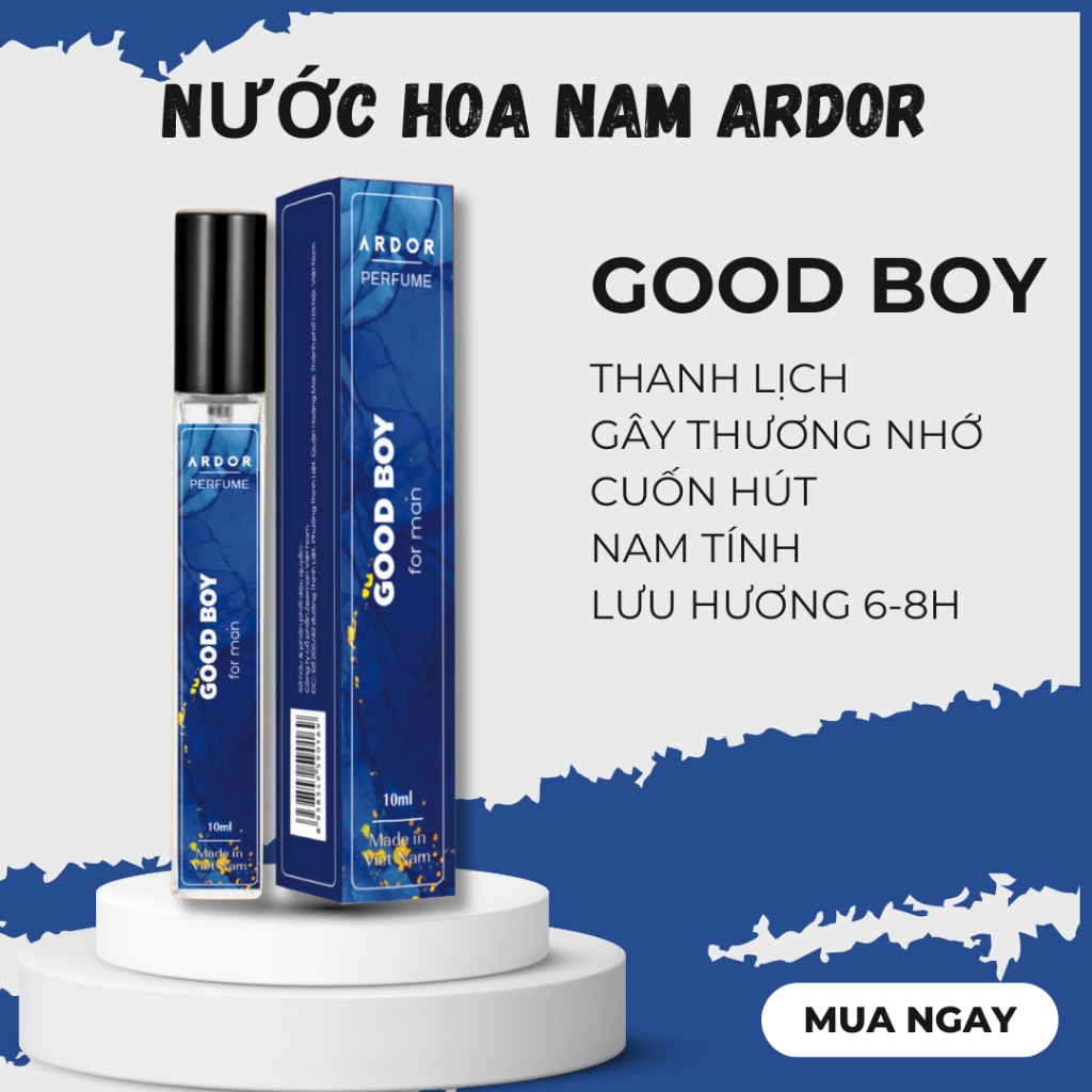 Nước Hoa Nam Good Boy Bad Boy ARDOR Tinh Dầu Thơm Body Nam Tính, Lịch Lãm, Lôi Cuốn Chai Xịt 10ml