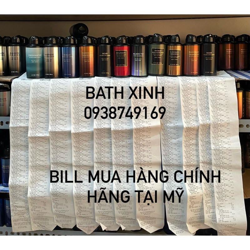 (AUTHS MỸ)Xịt thơm toàn thân cho nam Bath and body works – Body mist nam 104g