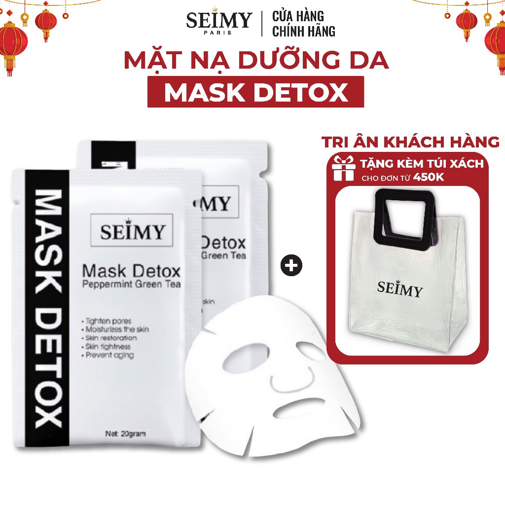 Mặt nạ dưỡng da cấp ẩm Seimy – Mask Detox Peppermint Green Tea da căng bóng,dưỡng trắng,giảm sưng dùng cho mọi loại da