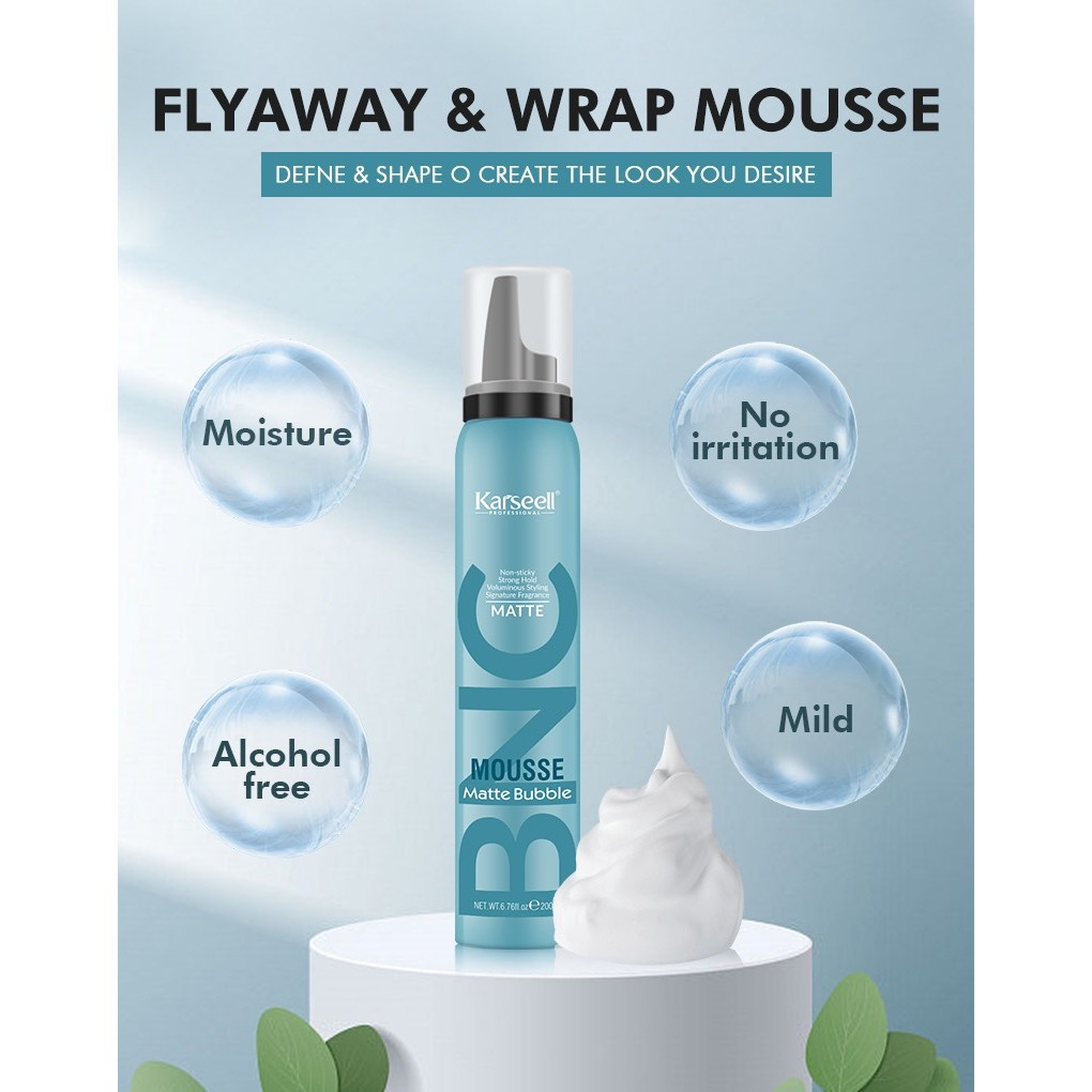 Gôm mềm giữ nếp tóc xoăn hippie, xoăn xù mì, xoăn lơi Karseell 200ml . Gel bọt giữ nếp tóc KARSEELL siêu hot