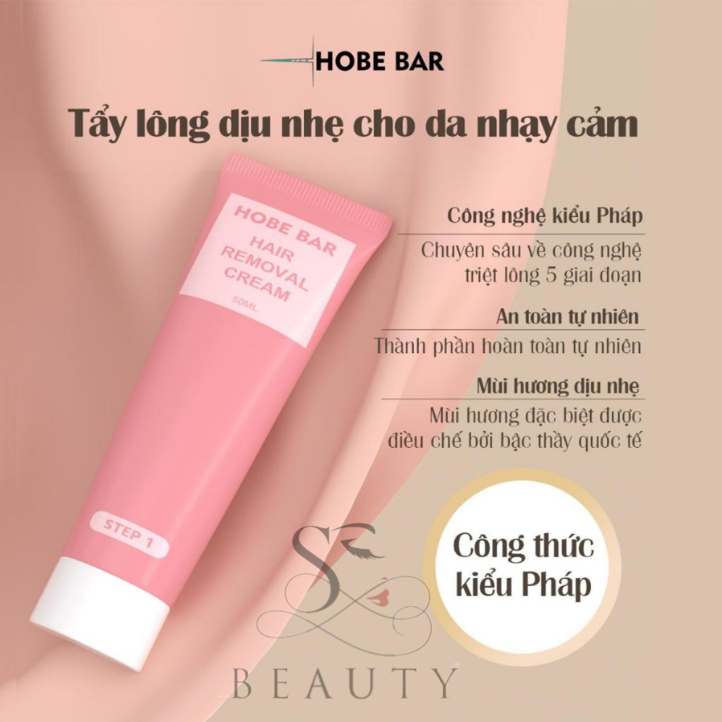 COMBO 2 Kem tẩy lông HOBEBAR 50g và  2 Gel dưỡng lô hội 30g dịu nhẹ da không gây kích ứng và không đau rát
