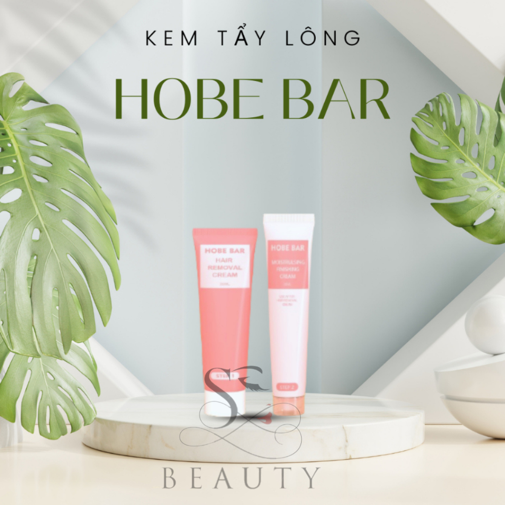 COMBO 2 Kem tẩy lông HOBEBAR 50g và  2 Gel dưỡng lô hội 30g dịu nhẹ da không gây kích ứng và không đau rát