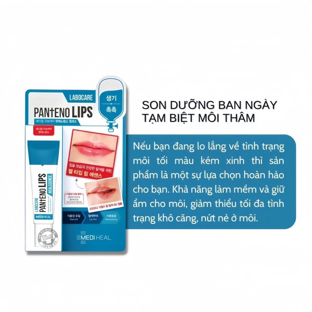 Son Dưỡng Môi Mediheal Labocare Panteno Lips, Son Tuýp Chống Thâm Môi Labocare, SGel 10ml Hàn Quốc