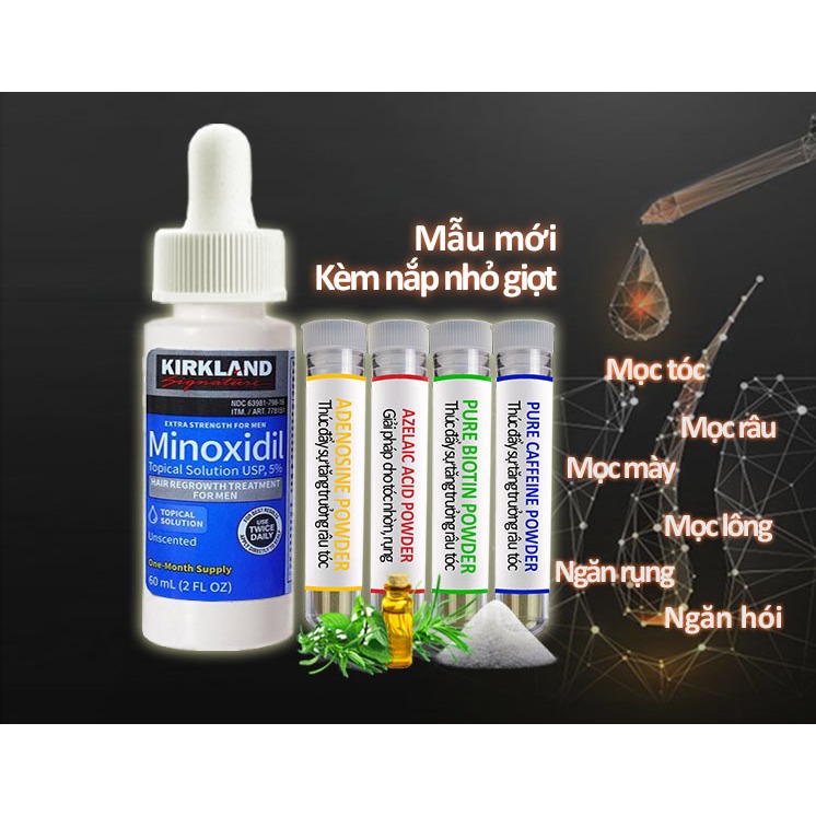 Tinh chất bôi tóc minoxidil 5% Kirkland dành cho nam, ngăn rụng và mọc tóc, mày, râu