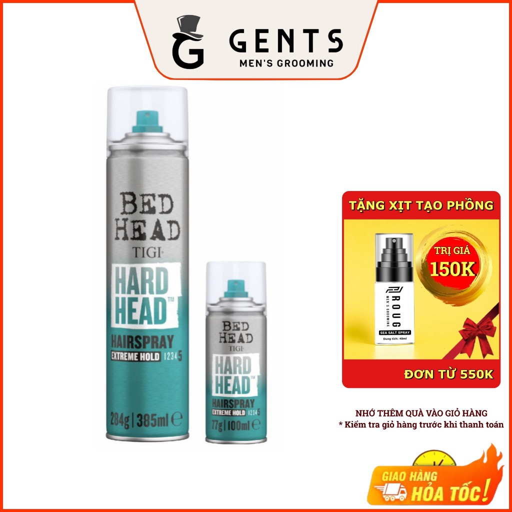 Gôm xịt tóc siêu cứng, giữ kiểu lâu bền Tigi Bed Head Hard Head 385ml chính hãng