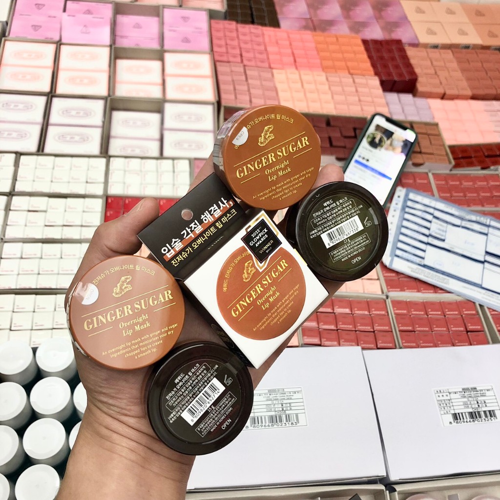 (BILL KOREA) Son Dưỡng Không Màu, Tẩy Da Chết, Mặt Nạ Ngủ Môi ARITAUM ETUDE Ginger Sugar Lip Balm