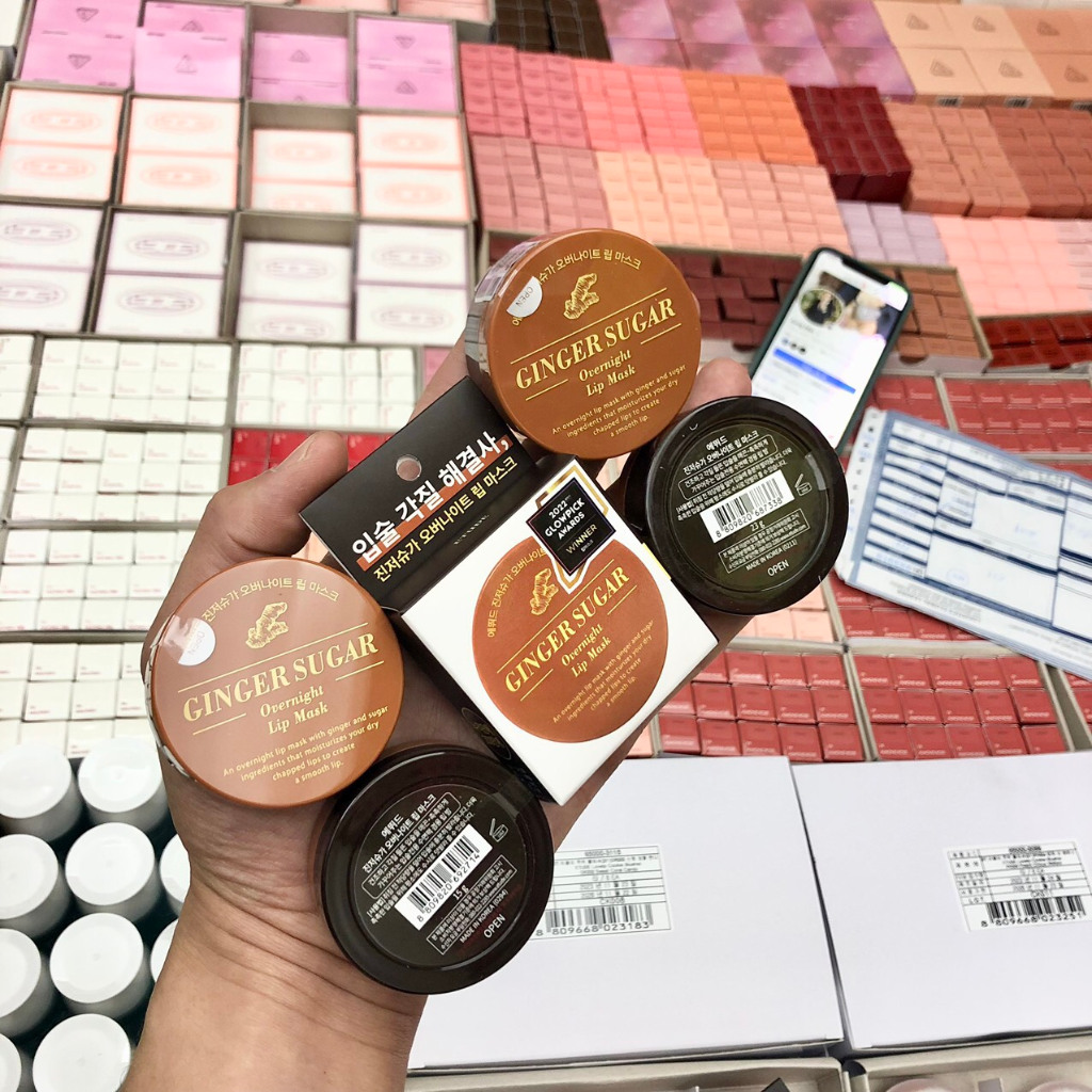 (BILL HÀN) Son Dưỡng Không Màu, Tẩy Da Chết, Mặt Nạ Ngủ Môi ARITAUM ETUDE Ginger Sugar Lip Balm