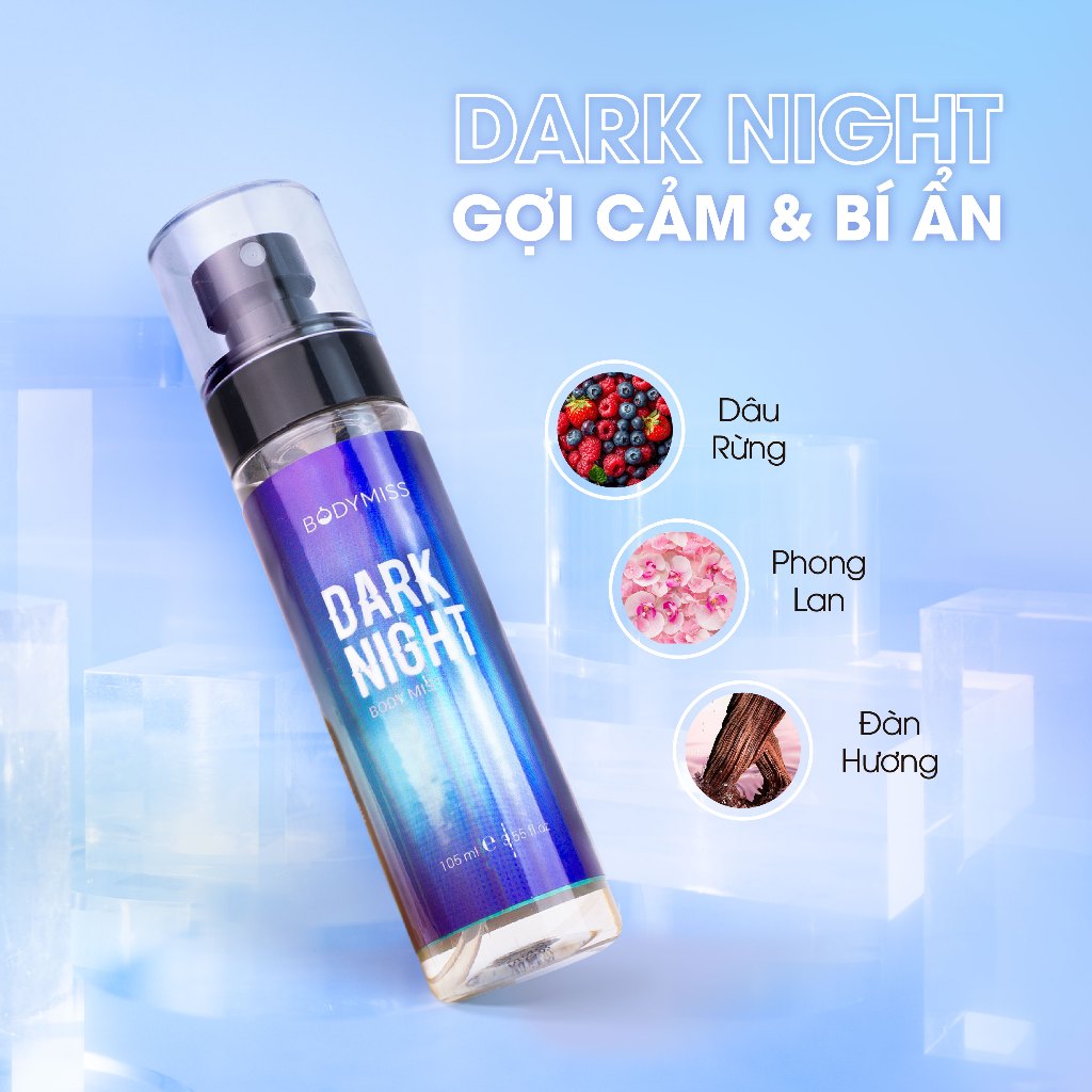 [14/2 DEAL MUA 1 TẶNG 1 FULLSIZE] Nước Hoa Bodymist Unisex Xịt Thơm Toàn Thân Lưu Hương 6H Đi Học BODYMISS 105ml (Chai)
