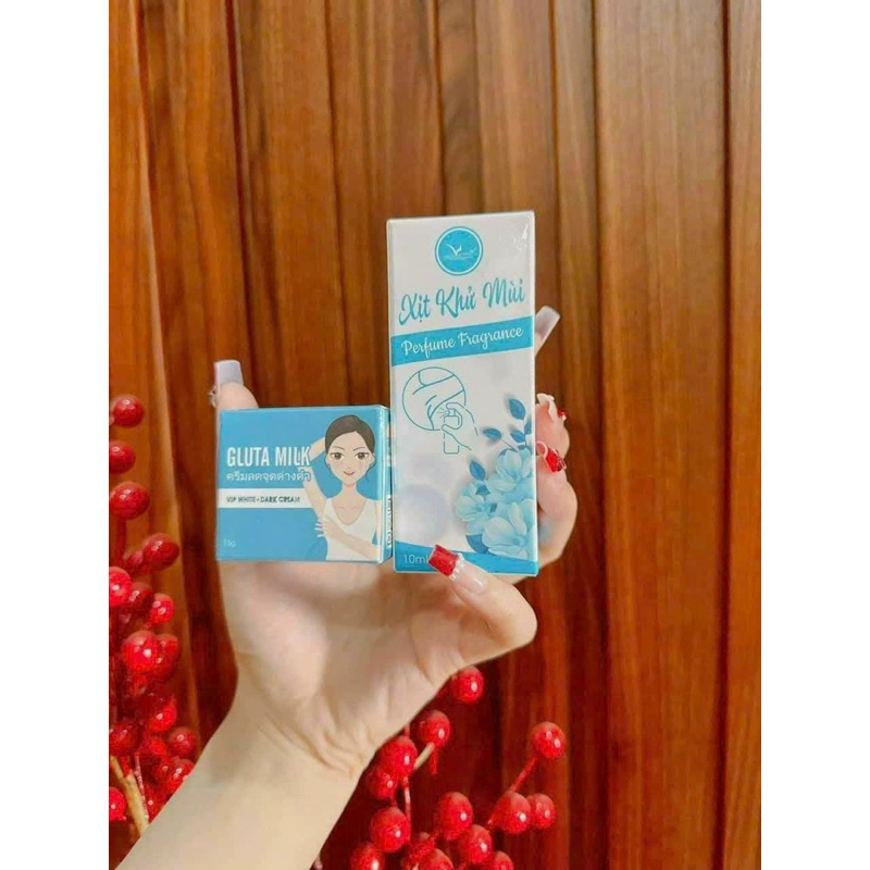 Kem Giảm Thâm Hôi Nách GLUTA MILK Chính Hãng Mua 1 Hủ 15gr tặng 1 chai xịt khử mùi 10ml